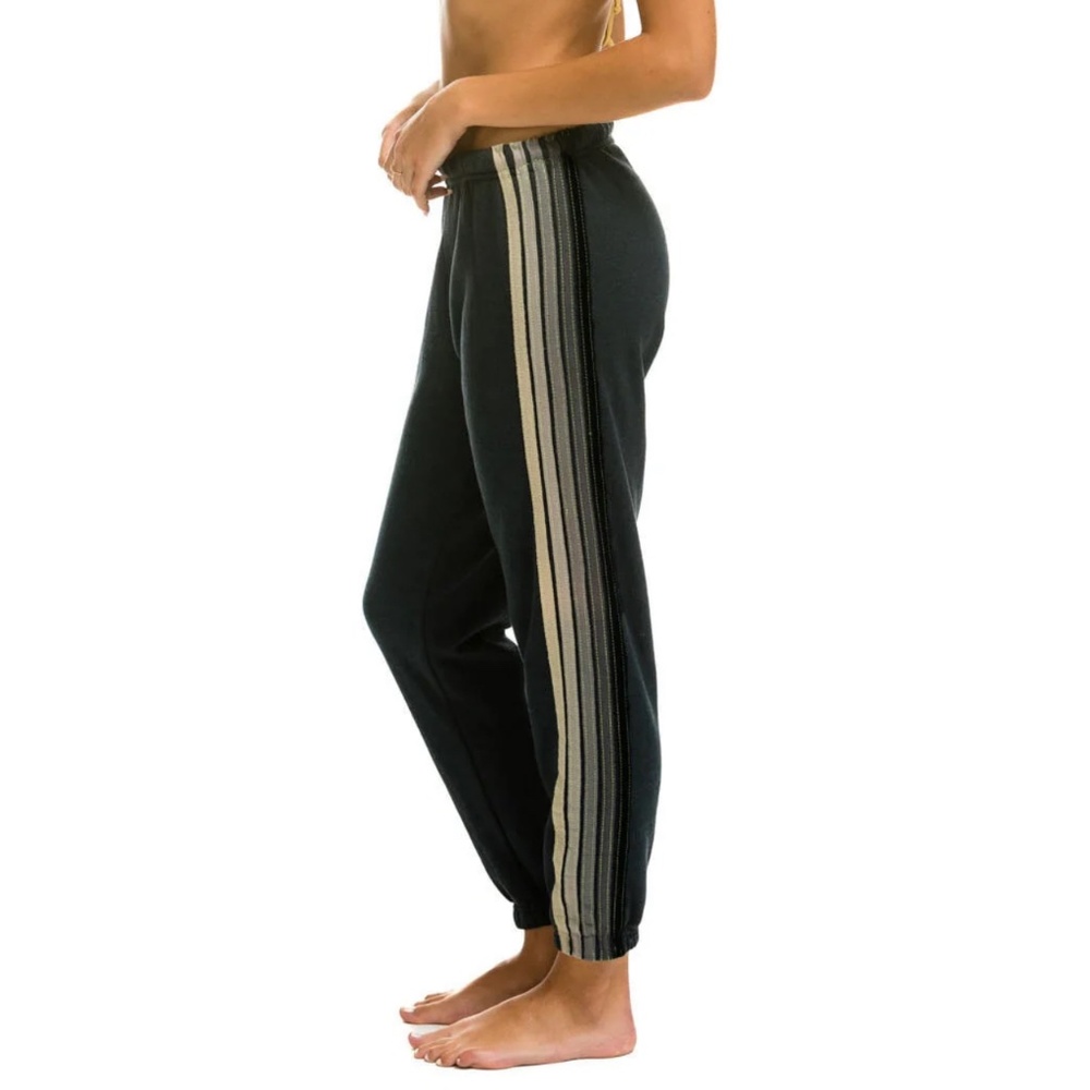 Aviator Nation 5 stripe sweatpants Faded Smoke XS